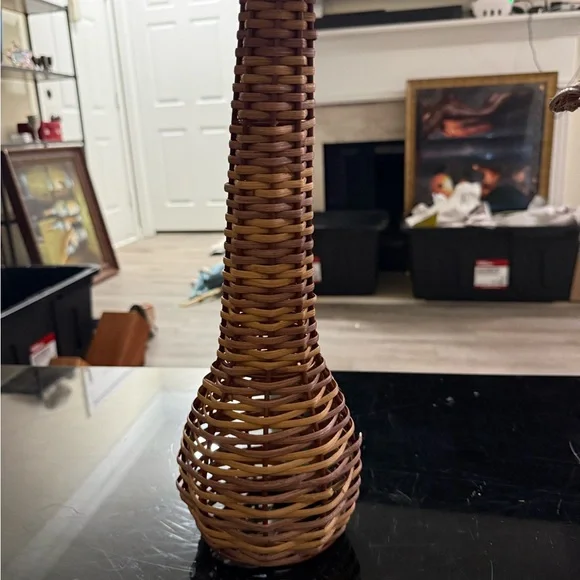 Vintage 1960s Wicker Mushroom Table Decor Pair - Picture 3 of 9